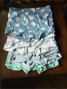 7 pairs of boys lucky & me cotton underwear pre owned size 4/5 boxer briefs boys